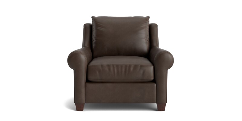 Ellery Leather Roll Arm Chair