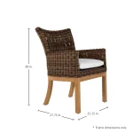 Montauk N-dura Resin Wicker Teak Outdoor Arm Chair