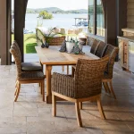 Montauk N-dura Resin Wicker Teak Outdoor Arm Chair - Image 4