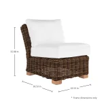Montauk N-dura Resin Wicker Outdoor Slipper Sectional - Image 3
