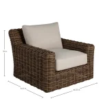 Montauk N-dura Resin Wicker Outdoor Swivel Lounge Chair - Image 12