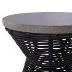 Harris Wicker Round Outdoor Pedestal End Table 22 In. W X 26 In. H - Image 6