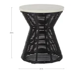 Harris Wicker Round Outdoor Pedestal End Table 22 In. W X 26 In. H - Image 12