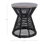 Harris Wicker Round Outdoor Pedestal End Table 22 In. W X 26 In. H - Image 13