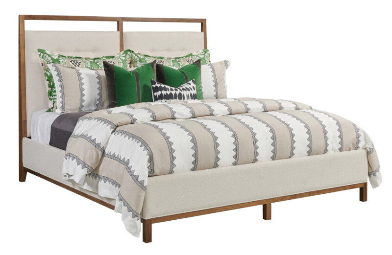 Monogram Walnut 6/6 Pinehurst Upholstered Bed - Complete