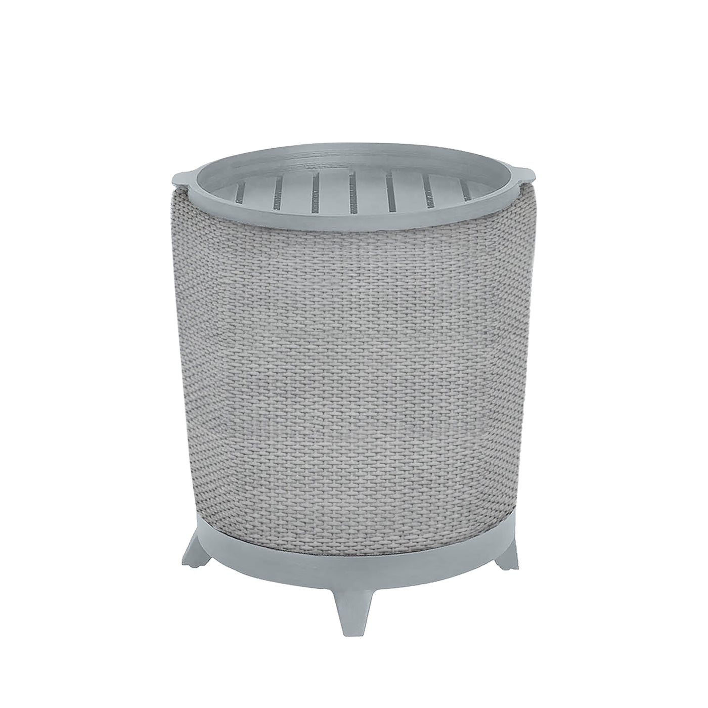 Halo Wicker Round Outdoor Pedestal End Table 2 2 In. W X 25.75 In. H