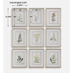 Botanical Flowers Framed Prints, S/9 - Image 8
