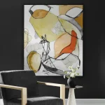 Charcoal Improvision Framed Canvas - Image 3