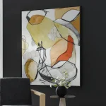 Charcoal Improvision Framed Canvas - Image 4