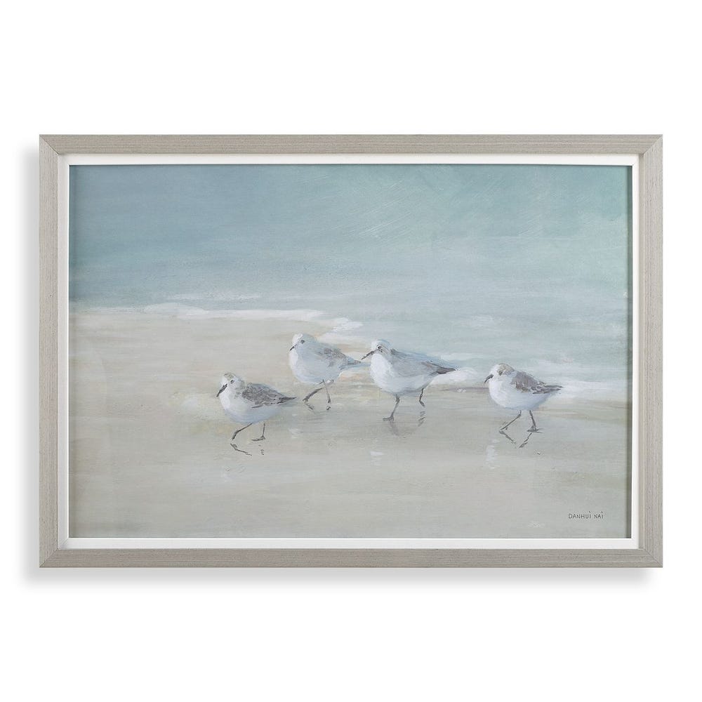 Tranquil Shorebirds On The Sand Framed Print