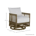 Newport N-dura Resin Wicker Outdoor Woven Barrel Swivel Chair - Image 3