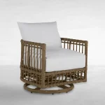 Newport N-dura Resin Wicker Outdoor Woven Barrel Swivel Chair - Image 9