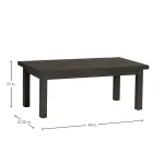 Club Aluminum Rectangle Outdoor Slatted Coffee Table 48 In. W X 21 In. H - Image 13