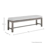 Club Wrought Aluminum Outdoor Backless Bench 60 In. - Image 12