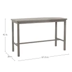 Club Aluminum Rectangle Outdoor Bar Table