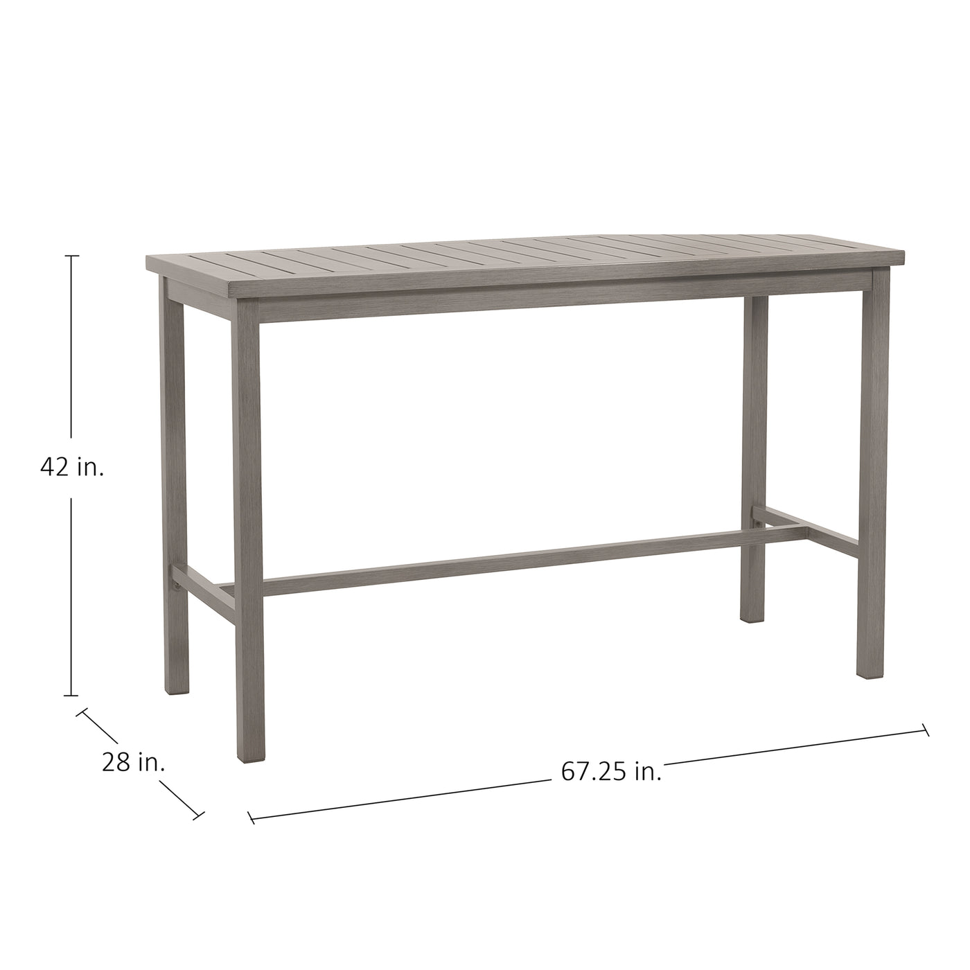 Club Aluminum Rectangle Outdoor Bar Table