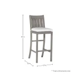 Club Wrought Aluminum Outdoor Bar Stool - Image 4