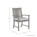 Croquet Wrought Aluminum Outdoor Arm Chair - Image 3