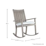 Club Wrought Aluminum Outdoor Slatted Rocker - Image 12
