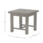 Club Aluminum Square Outdoor End Table - Image 12