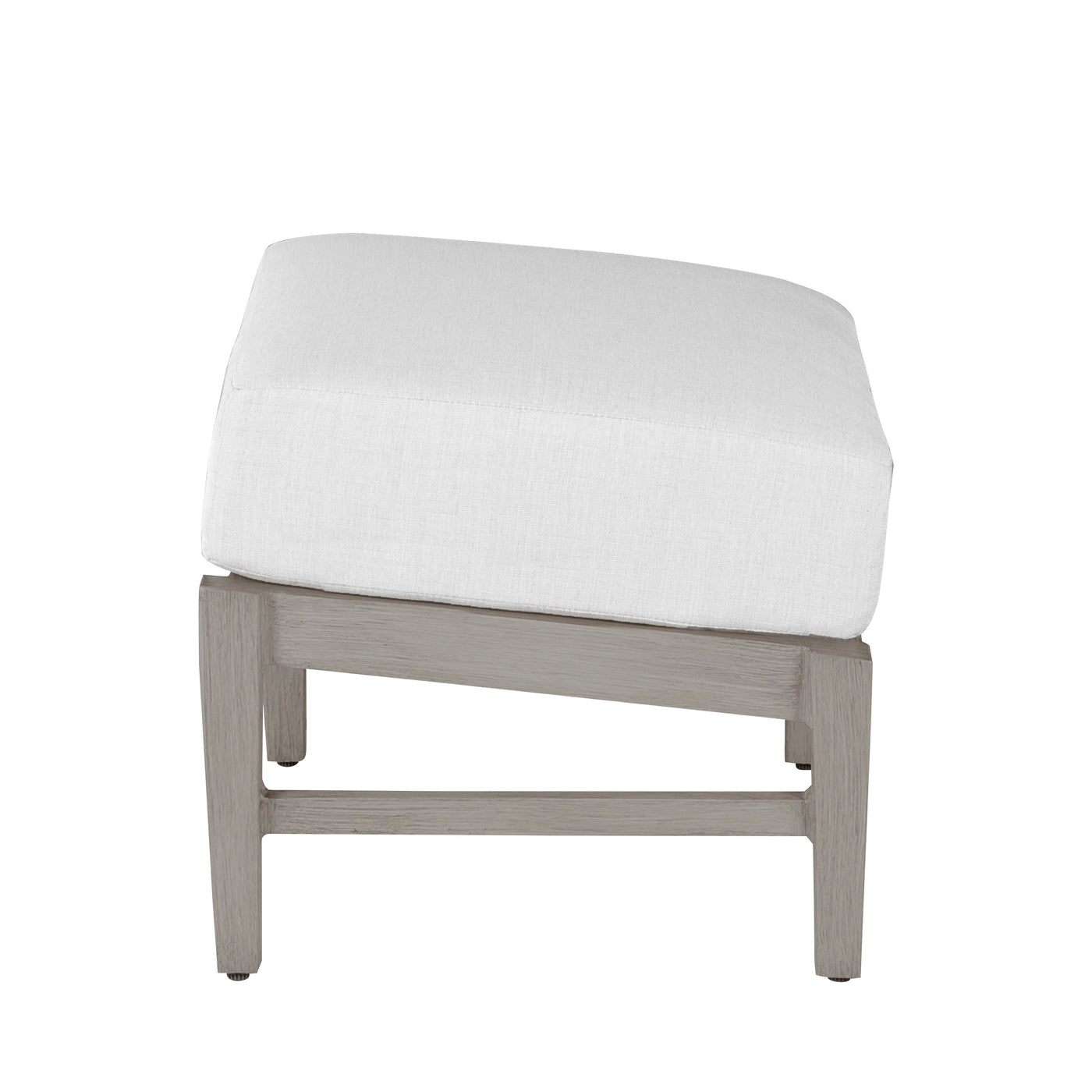 Croquet Wrought Aluminum Outdoor Ottoman