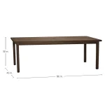 Club Aluminum Rectangle Outdoor Slatted Table