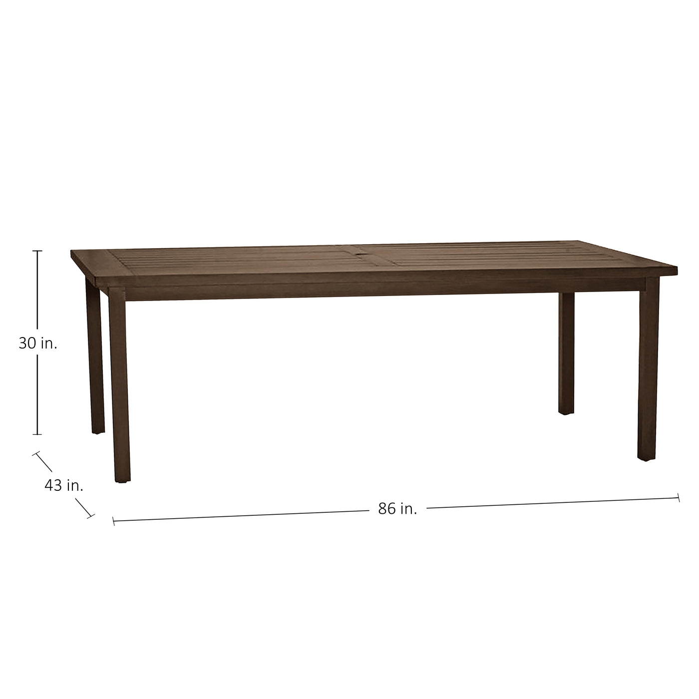 Club Aluminum Rectangle Outdoor Slatted Table
