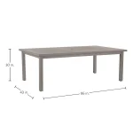 Club Aluminum Rectangle Outdoor Slatted Table - Image 10