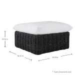 Montecito N-dura Resin Wicker Outdoor Woven Ottoman 34.5 In. - Image 5