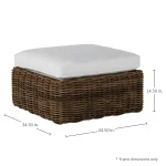 Montecito N-dura Resin Wicker Outdoor Woven Ottoman 34.5 In. - Image 7