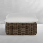 Montecito N-dura Resin Wicker Outdoor Woven Ottoman 34.5 In. - Image 8