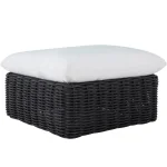 Montecito N-dura Resin Wicker Outdoor Woven Ottoman 34.5 In. - Image 9