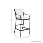 Monaco Wrought Aluminum Outdoor Ocean Outdoor Bar Stool 49.5 In. - Image 3