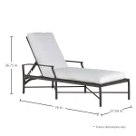 Monaco Wrought Aluminum Outdoor Chaise Lounge - Image 6
