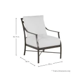 Monaco Wrought Aluminum Outdoor Lounge Chair - Image 3