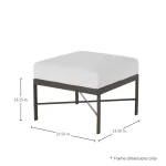 Monaco Wrought Aluminum Outdoor Ottoman - Image 5