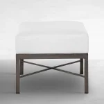 Monaco Wrought Aluminum Outdoor Ottoman - Image 6