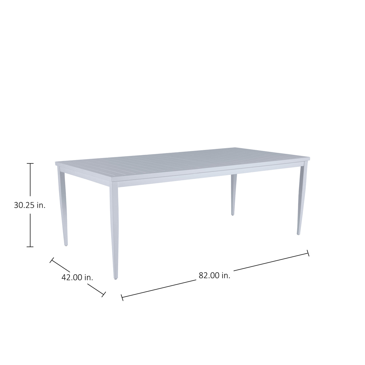 Brookings Aluminum Rectangle Outdoor Slatted Table