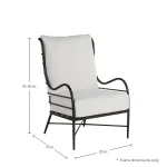 Carmel Wrought Aluminum Outdoor Lounge Chair - Image 7