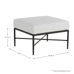 Carmel Wrought Aluminum Outdoor Ottoman - Image 5