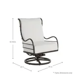 Carmel Wrought Aluminum Outdoor Swivel Rocker Lounge - Image 4