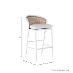 Havana Cane N-dura Resin Wicker Outdoor Bar Stool 30 In. - Image 9