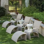 Halo N-dura Resin Wicker Outdoor Woven Ottoman - Image 5