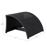 Halo N-dura Resin Wicker Outdoor Woven Ottoman - Image 6