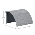 Halo N-dura Resin Wicker Outdoor Woven Ottoman - Image 15