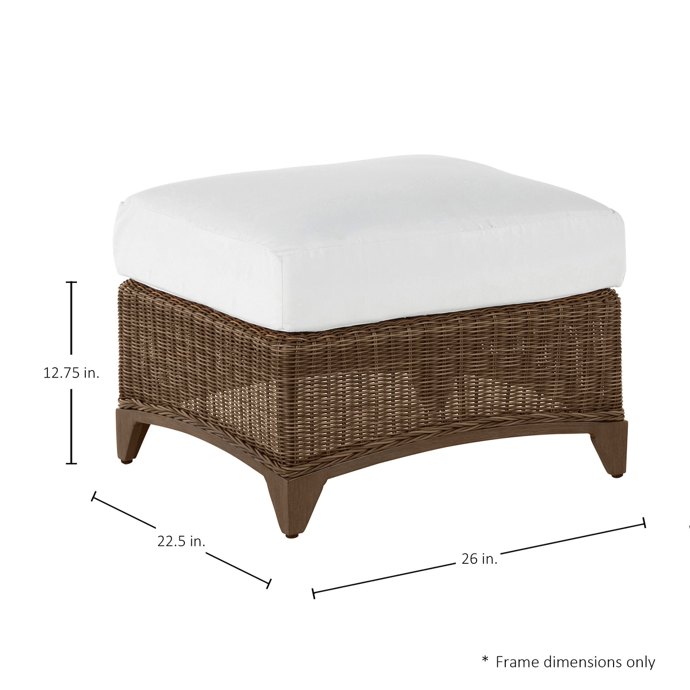 Astoria N-dura Resin Wicker Outdoor Woven Ottoman