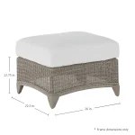 Astoria N-dura Resin Wicker Outdoor Woven Ottoman - Image 8