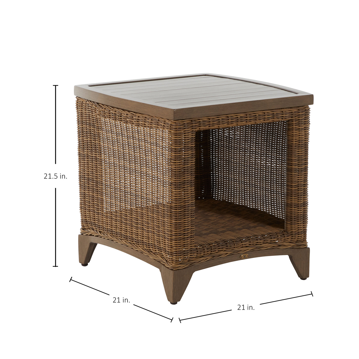 Astoria Wicker Square Outdoor End Table 21 In. W X 21.5 In. H