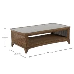 Astoria Wicker Rectangle Outdoor Coffee Table 48. 25 In. W X 16.75 In. H - Image 3