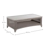 Astoria Wicker Rectangle Outdoor Coffee Table 48. 25 In. W X 16.75 In. H - Image 4